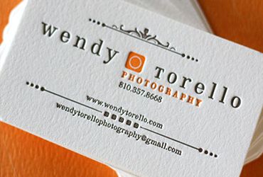 letterpress business card