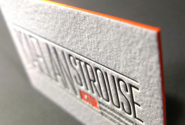 edge color letterpress business card